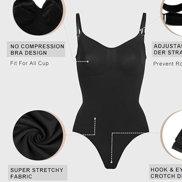 Sculpting Bodysuit for Women Tummy Control Seamless Shapewear Body Shaper（S/XS) - Picture 4 of 11